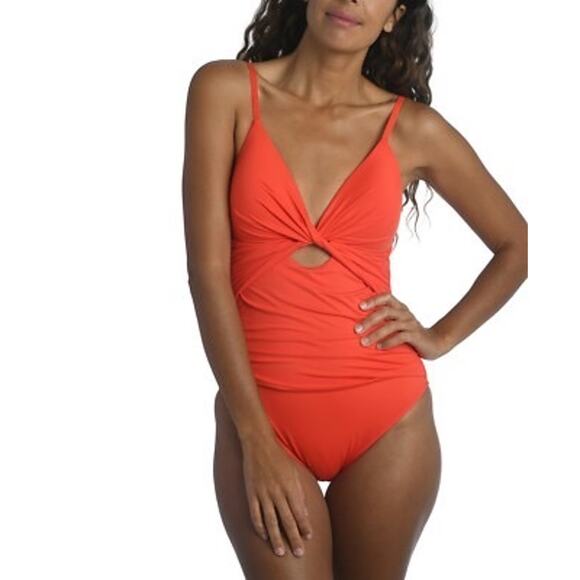 La Blanca Twist Keyhole Over The Shoulder One Piece Swimsuit - Picture 1 of 7